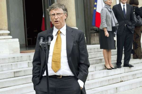 Rueda de prensa de Bill Gates con motivo de su visita a Francia.