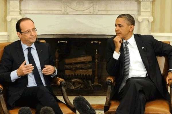 Encuentro en Francoise Hollande y Barack Obama en la Casa Blanca.