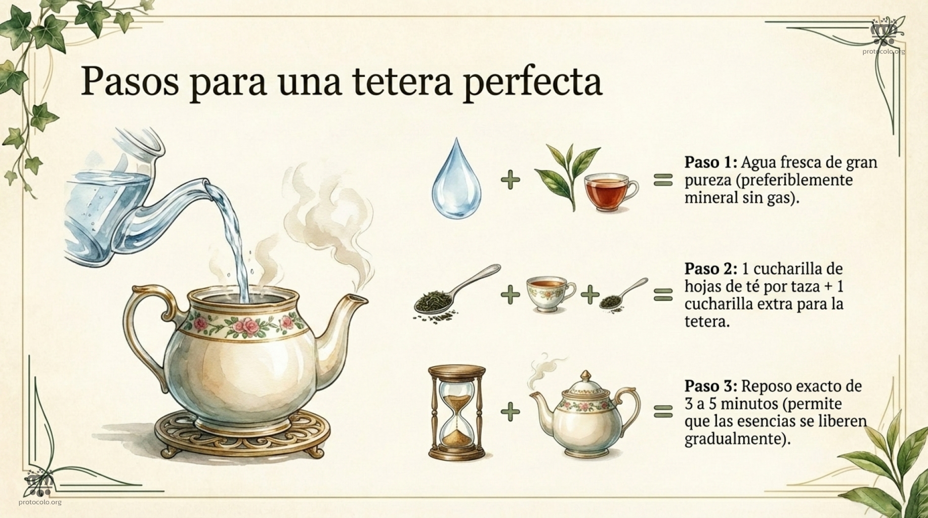 Pasos para hacer un buen té El agua, la tetera, el resposo,,, todo cuenta
