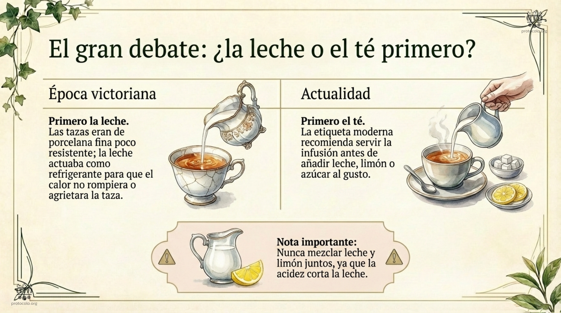 Que se sirve primero la leche o el té Tiene su explicación el orden de servir una cosa u otra primero
