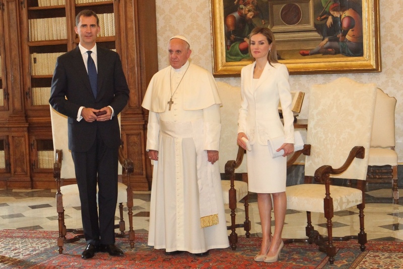 Audiencia papa reyes de España - Biblioteca del Vaticano