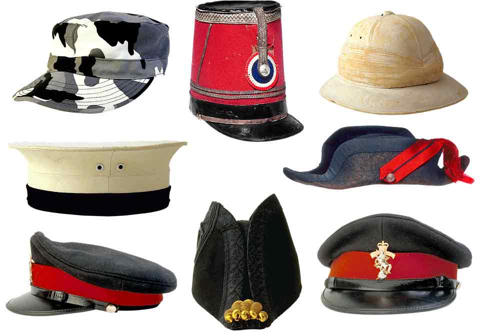 Historia del sombrero - Sombreros y gorras militares