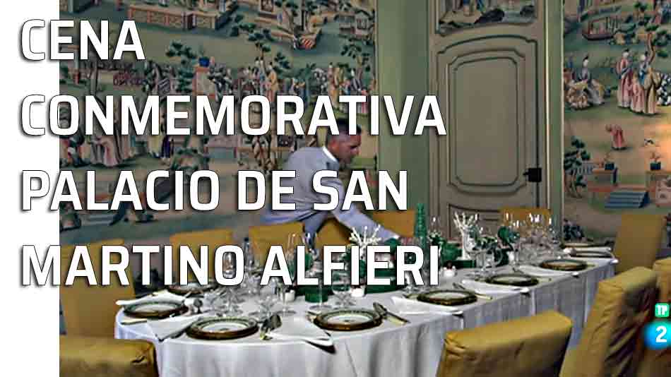 Organización y preparativos para una gran cena en el Palacio de San Martino Alfieri, Italia