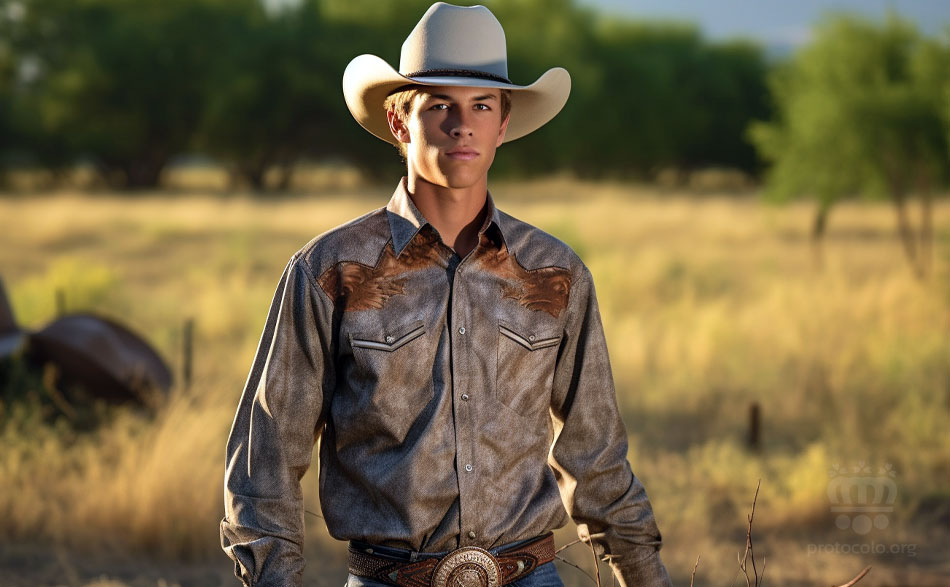 El sombrero vaquero o de cowboy es un sombrero que suelen vestir los trabajadores de ranchos y otro tipo de explotaciones similares