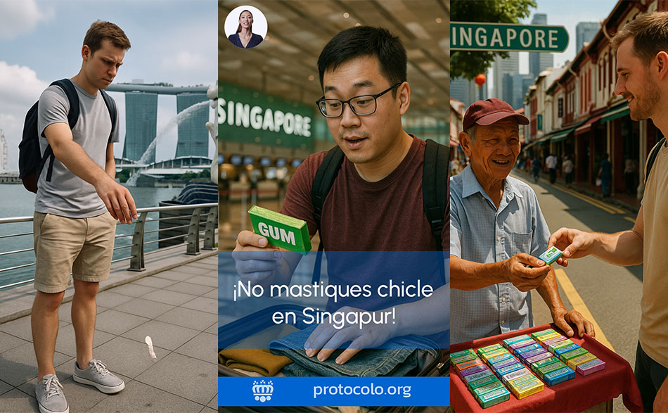 Para evitar calles sucias y chicles pegados en los transporte públicos, el chicle está prohibido en Singapur