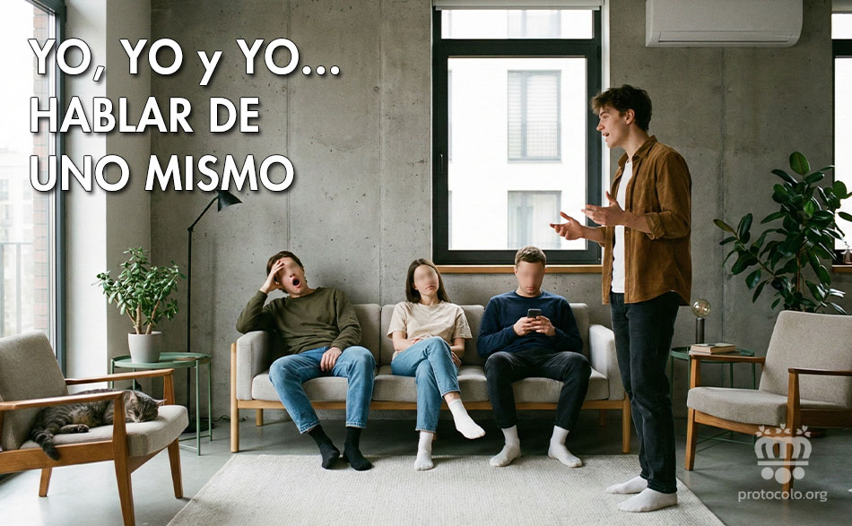 Se puede contar alguna anécdota, pero no contar toda tu vida, viajes y logros en una conversación