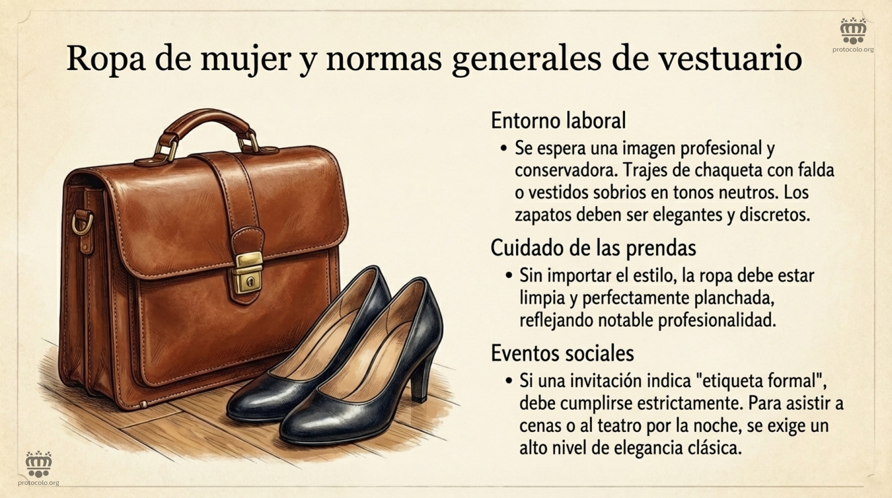 Ropa de mujer y normas generales de vestuario. No es lo mismo vestir para el entorno laboral que para el social