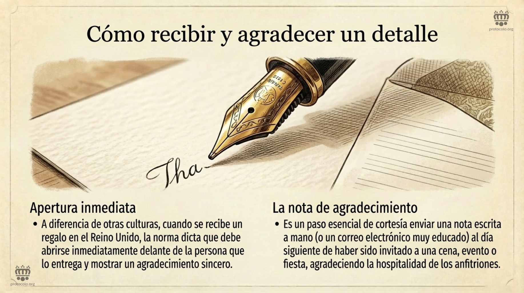 Cómo recibir y agradecer un detalle. Las notas de agradecimiento y otras fórmulas de cortesía