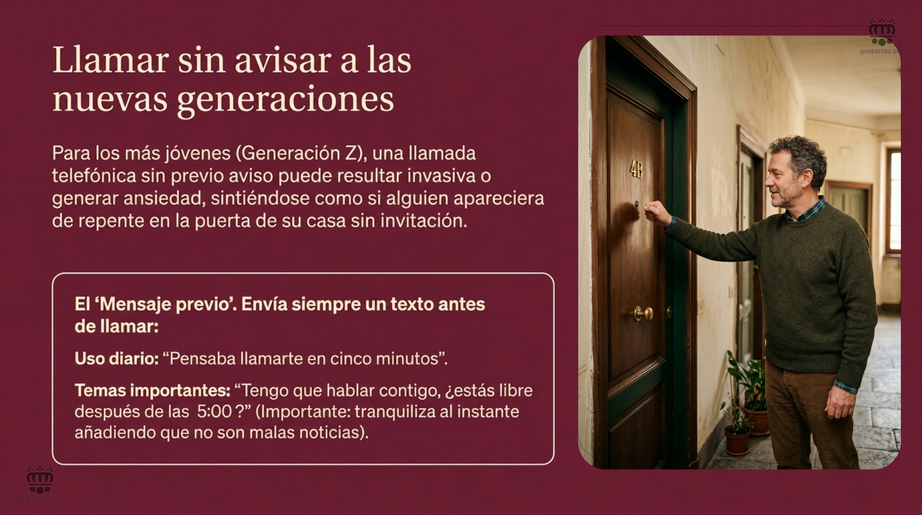 Llamar sin avisar a las nuevas generaciones. Las nuevas generaciones prefieren los mensajes a las llamadas