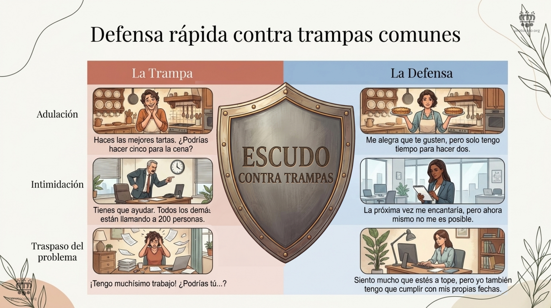 Una defensa rápida contra las trampas más comunes. Algunas veces ciertos halagos llevan detrás un petición posterior encubierta