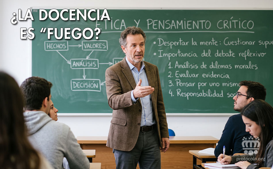 La 'docencia es fuego' porque no se limita a impartir una asignatura