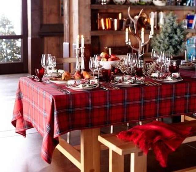 Mantel y mesa de Navidad