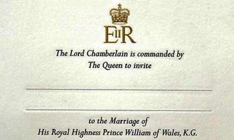 Invitación boda William and Catherine.