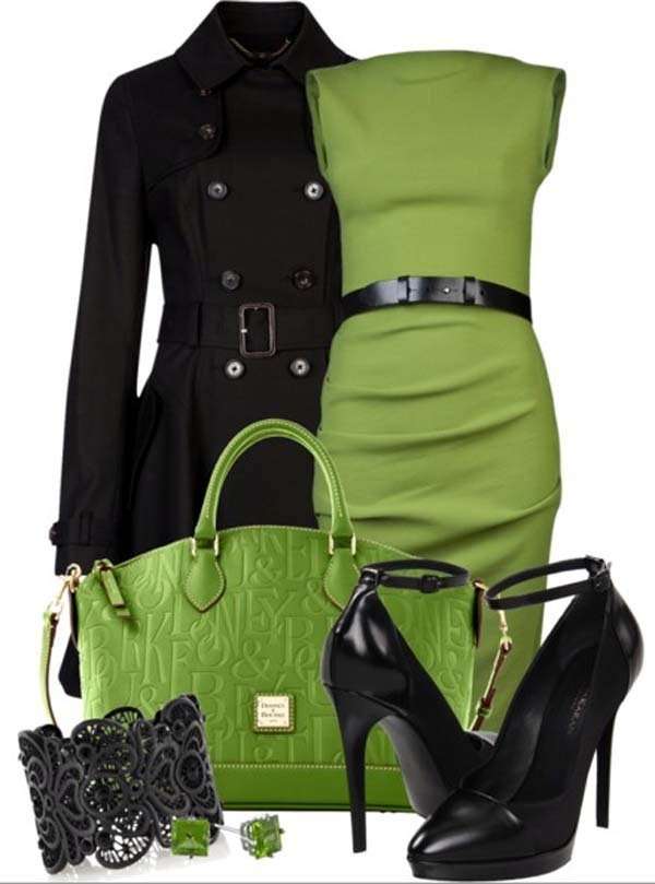 Combinación de color verde y negro