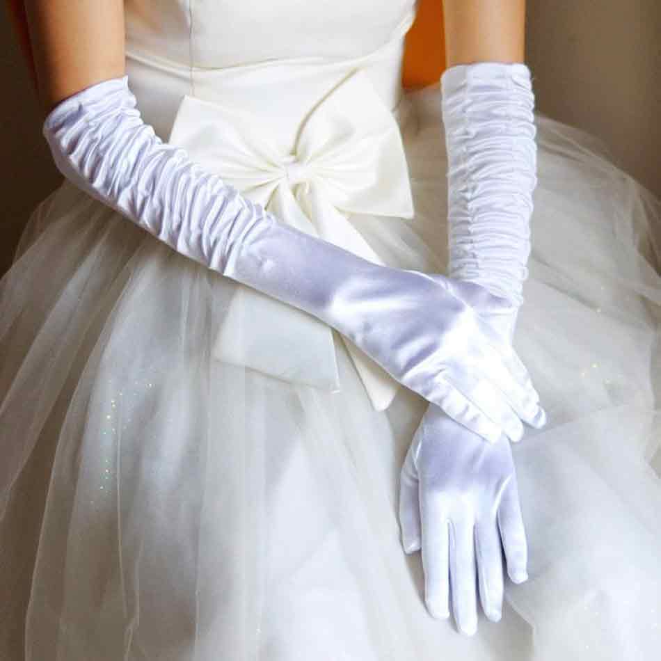 Elegir unos guantes para la novia. Guantes largos de novia