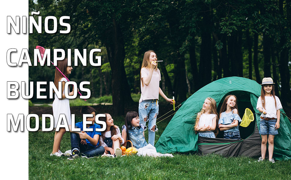 Grupo de niños se divierten en un camping
