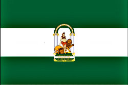 Bandera oficial de Andalucía.  Comunidad Autónoma de Andalucía