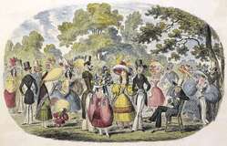 A scene in Kensington Gardens, or fashion and frights of 1829. The British Library.