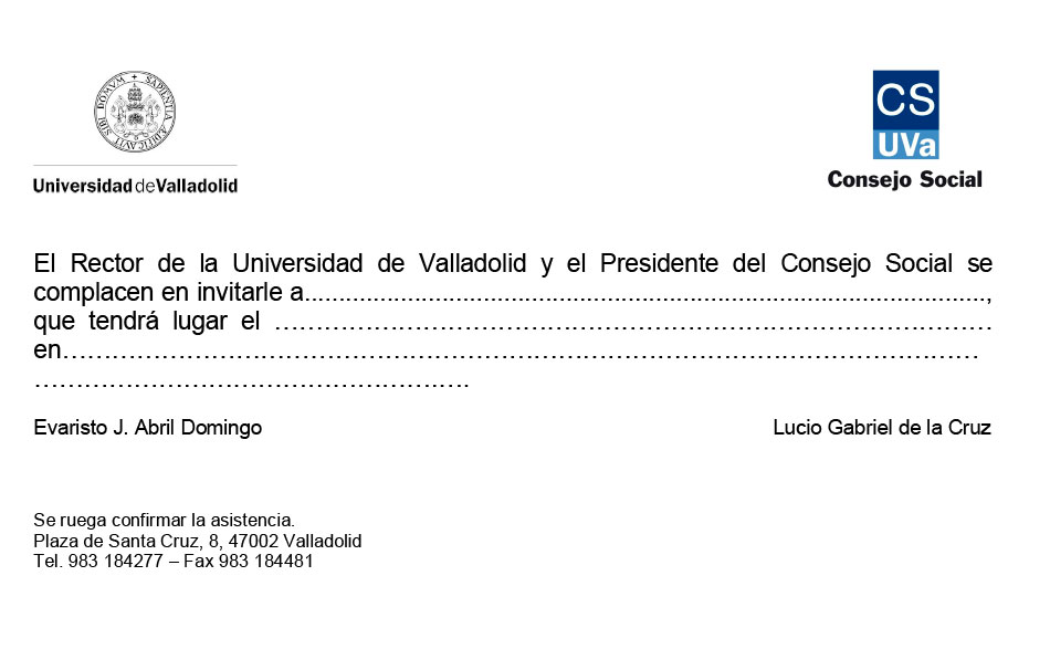 Invitación conjunta Universidad de Valladolid y Consejo Social